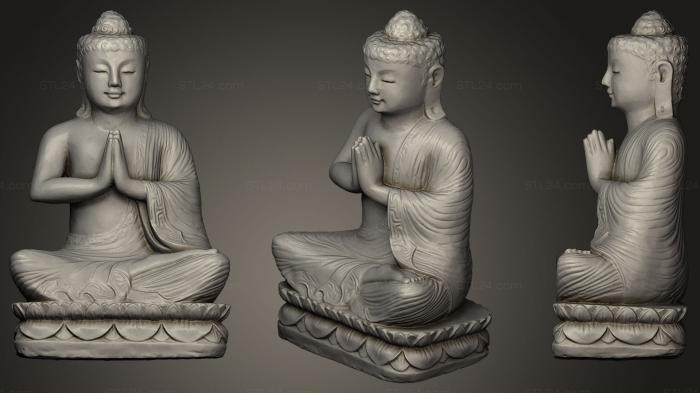Скульптуры индийские (Статуя Будды, STKI_0034) 3D модель для ЧПУ станка
